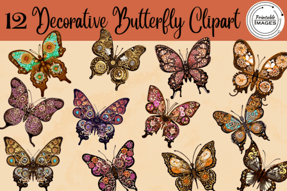 Beautiful Decorative Butterfly Clipart for Creative Projects