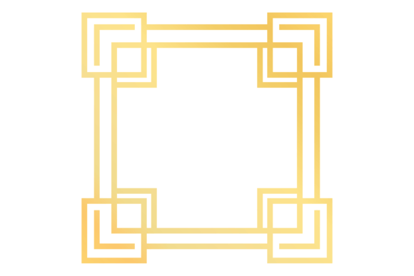 Chinese Square Border: Decorative Golden Elements for Visual Impact
