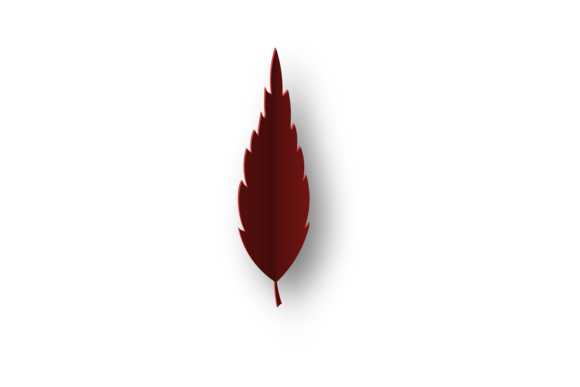 Decorative Autumn Leaf: Red Paper Cut Element Unveiled