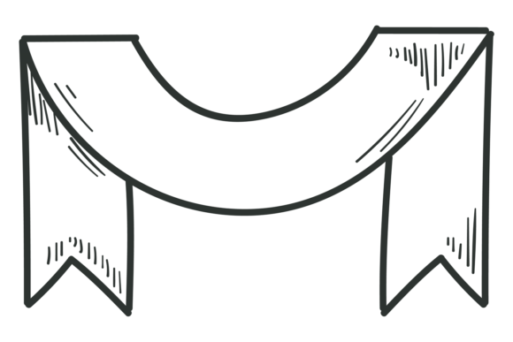 Exploring the Charm of Decorative Ribbon Doodle Hand Drawn Ban