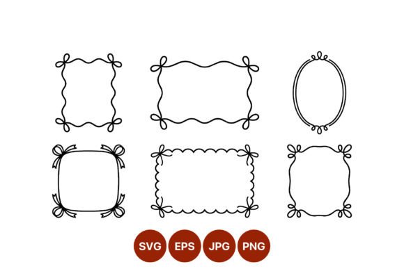 Hand Drawn Decorative Frames with Bows: A Designer's Go-To Asset