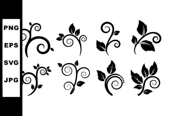 Ornate Black Floral Swirls for Modern Design
