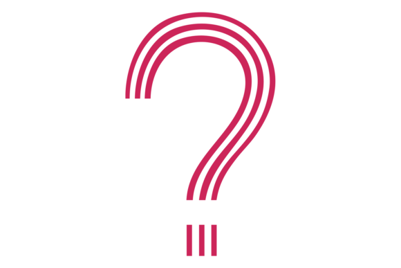 Red Line Question Sign Decorative Font: Bold Visual Impact