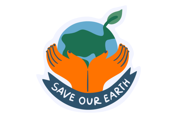 Save Earth Sticker: A Cute Decorative Plan for Eco-Branding