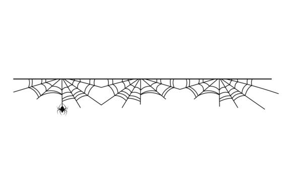 Spider on Cobweb Decorative Divider: Perfect for Halloween