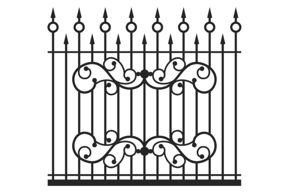 Steel Decorative Gate Lattice: Black Street Fence Aesthetic