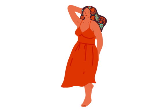 Summer Woman. Decorative Floral Shape. P: A Designer's Guide