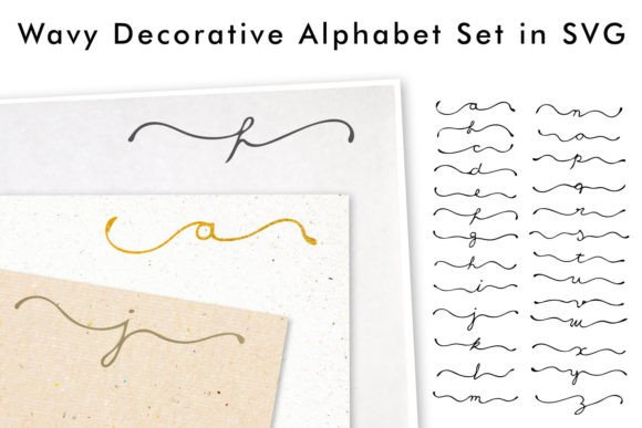 Wavy Decorative Alphabet Set in SVG: Style for Every Project